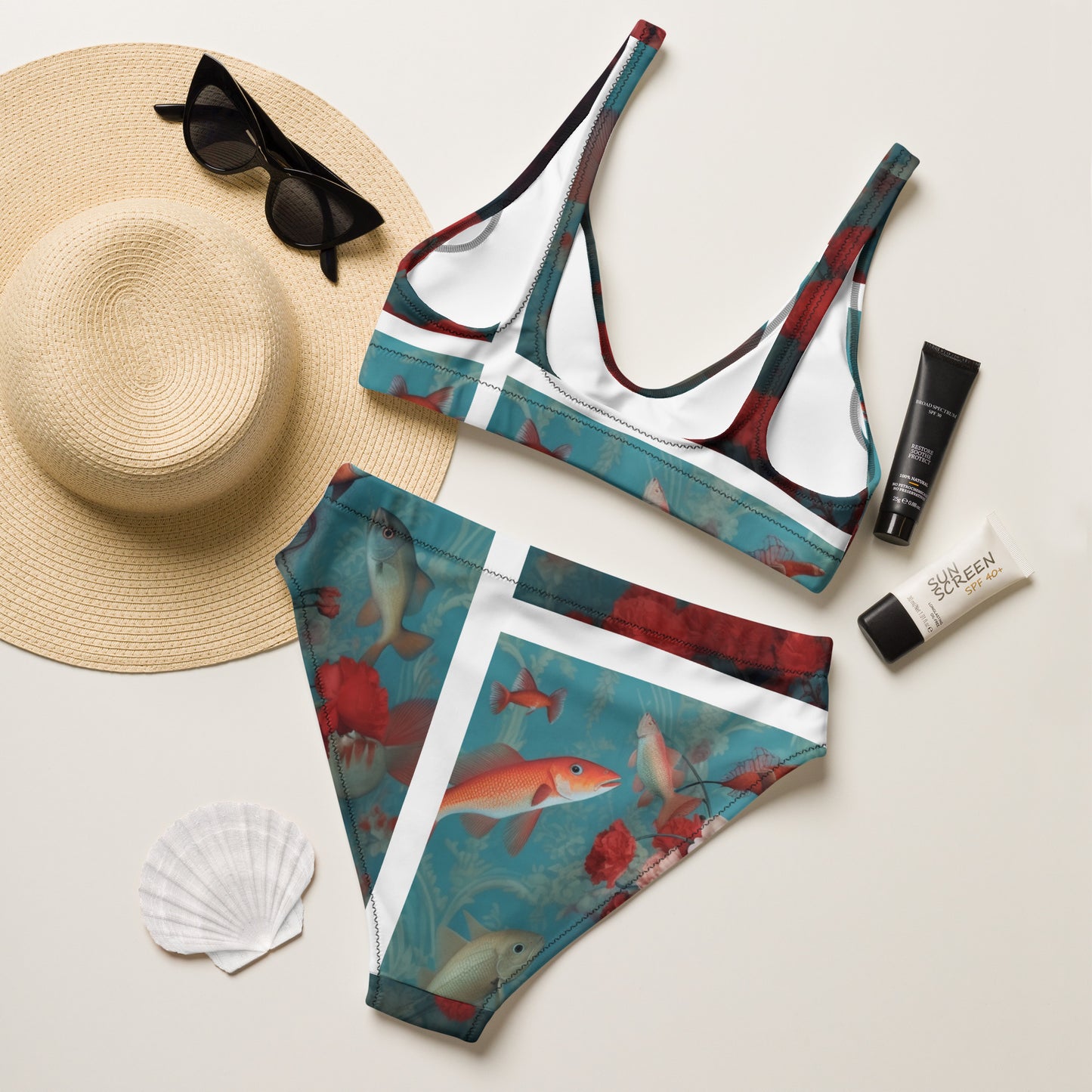 Recycled high-waisted bikini
