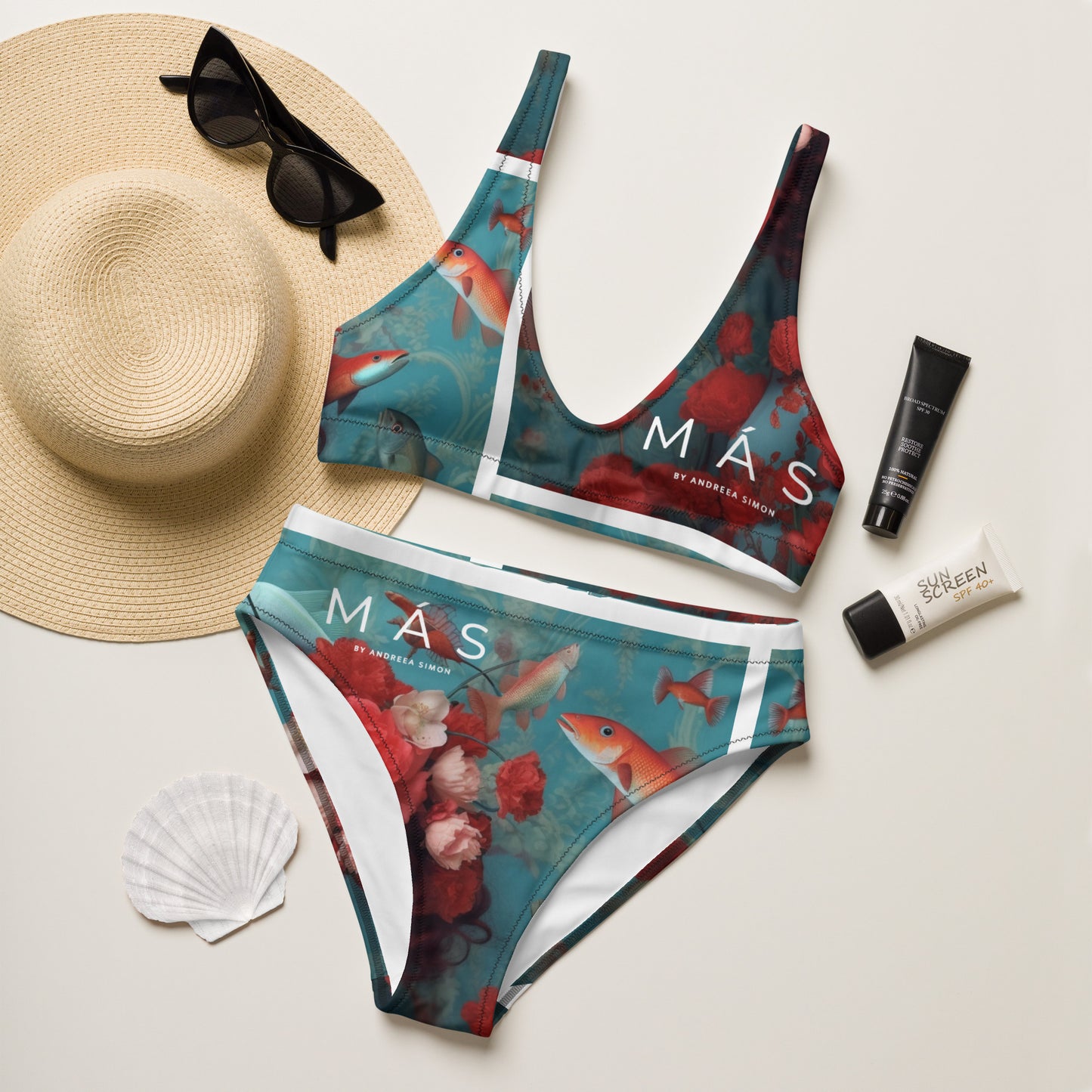 Recycled high-waisted bikini